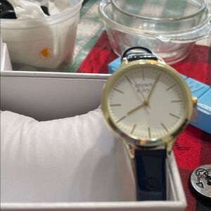 Crown & Ivy Gold Case with Navy Strap Watch